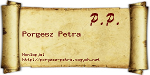 Porgesz Petra névjegykártya
